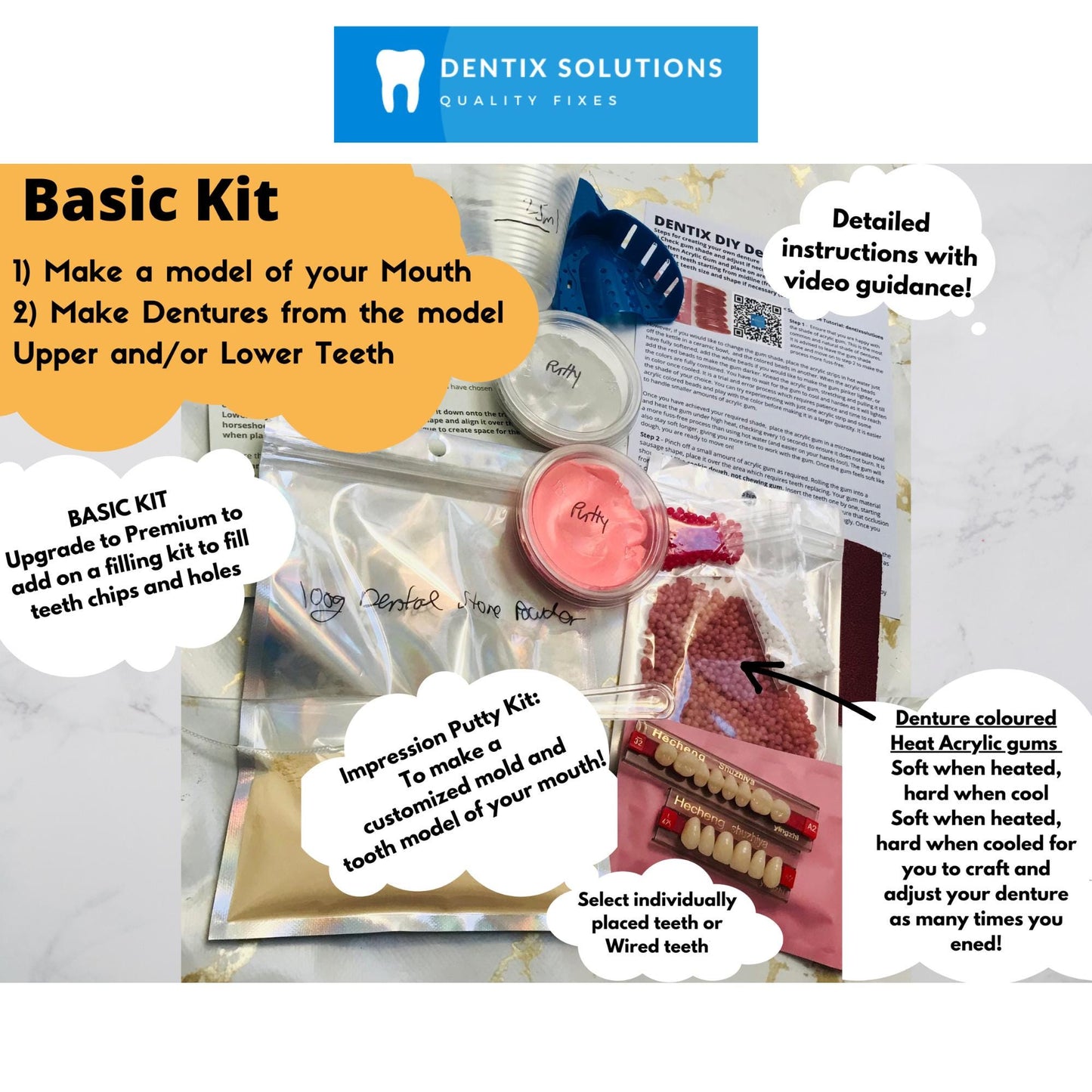 Heat Acrylic DIY Denture Soft when Heated Hard when Cooled