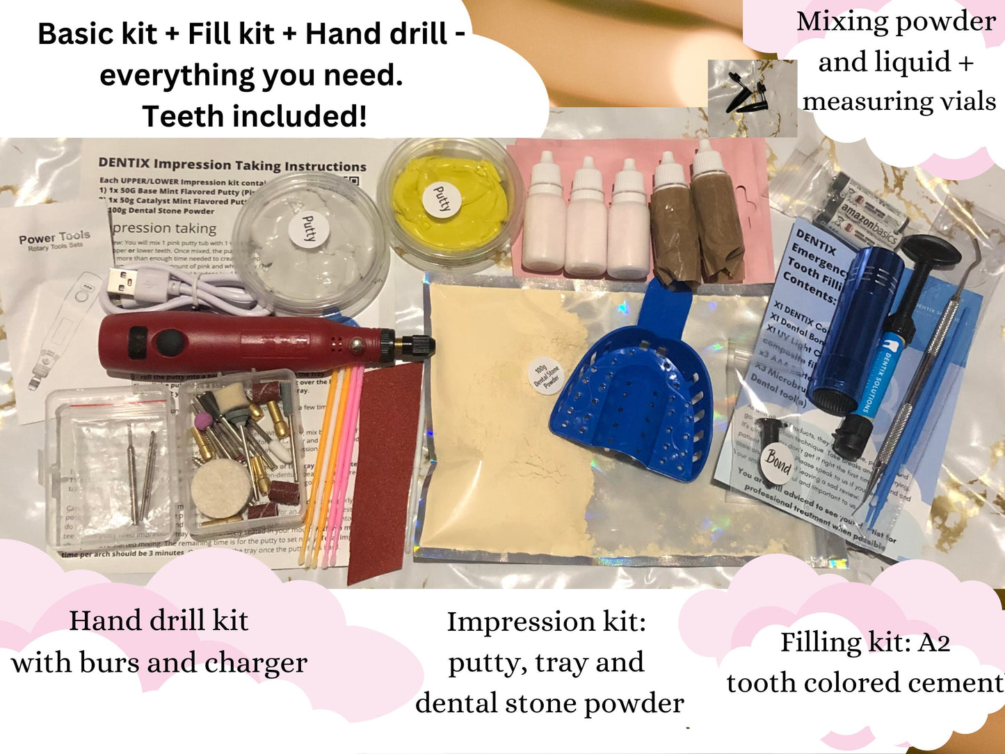 MIX n SET DIY Denture Stays Permanent and Hard Forever