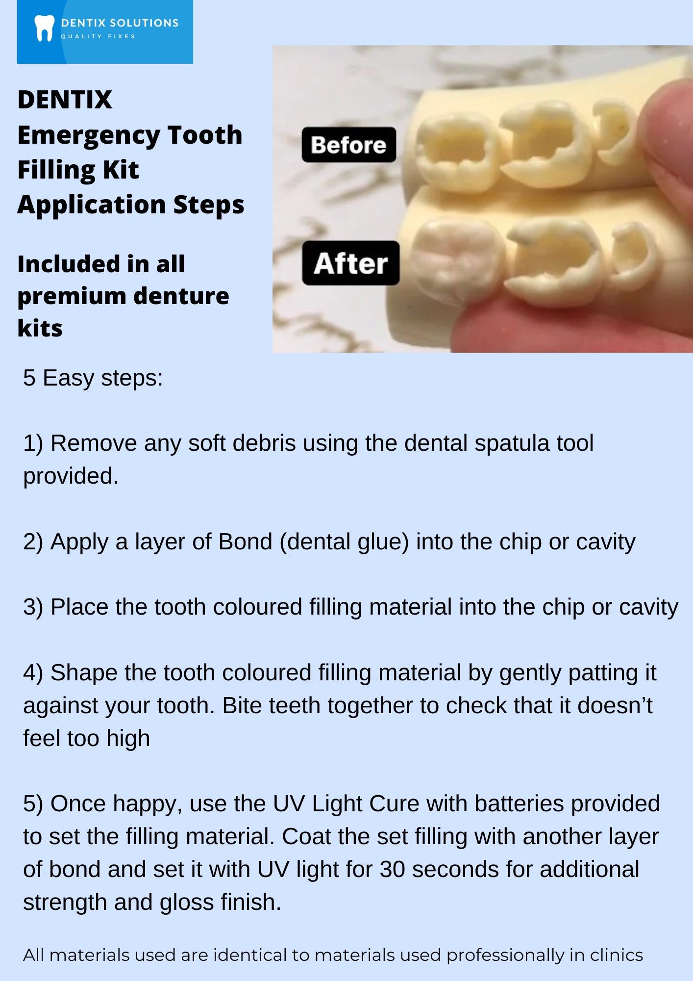 Heat Acrylic DIY Denture Soft when Heated Hard when Cooled